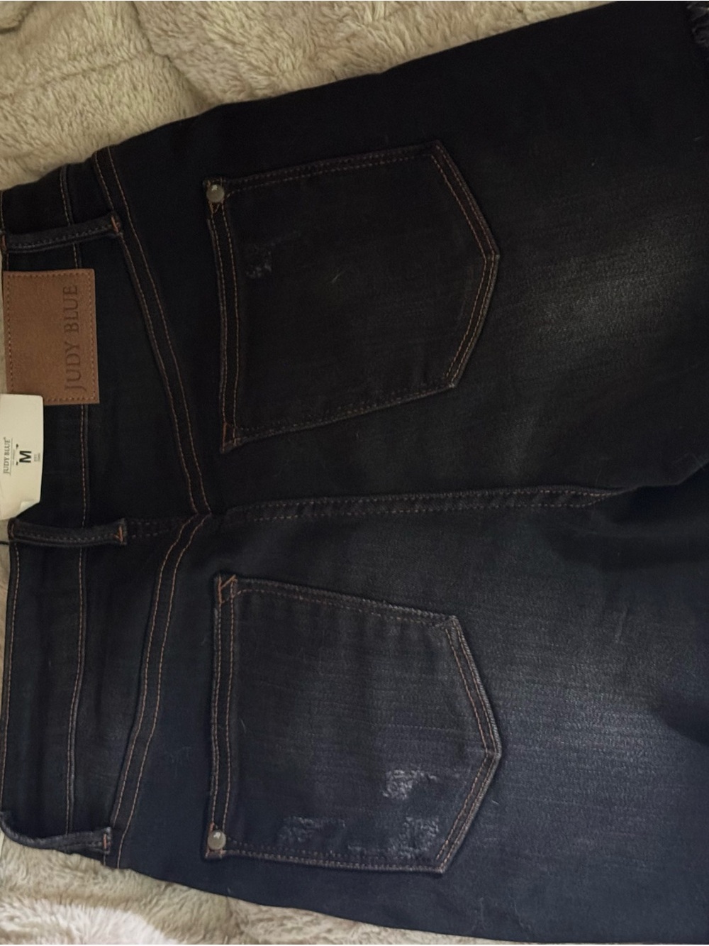 Judy Blue Black Frayed Hem High-Rise Denim Shorts - Picture 2 of 3